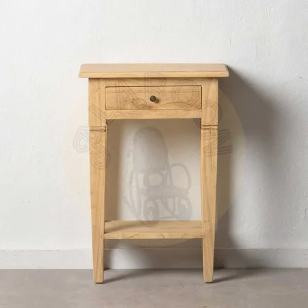 Mesita para dormitorio natural en madera de mindi con cajón 50x32x72cm - Ixia - 601427IX - foto-secundaria-8