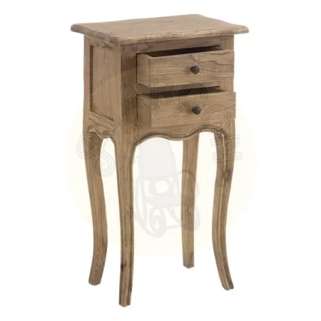 Mesita de noche natural en madera de mindi 40x30x72cm - Ixia - 601429IX - foto-secundaria-1