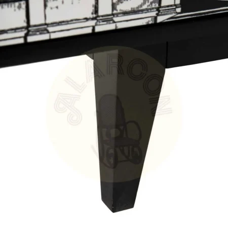 Aparador madera de abeto negro y blanco 3 huecos con puertas patas 18cm - Ixia 150x50x75.50cm - Ixia - 601447IX - foto-secundaria-7