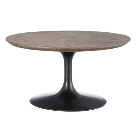 Mesa de centro negra en madera de olmo y hierro 80x80x43.50cm - Ixia - 601594IX - foto-blanco