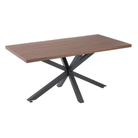 Mesa de comedor marrón y negro en madera DM 40mm y metal 160x90x76cm - Ixia - 603298IX - foto-blanco