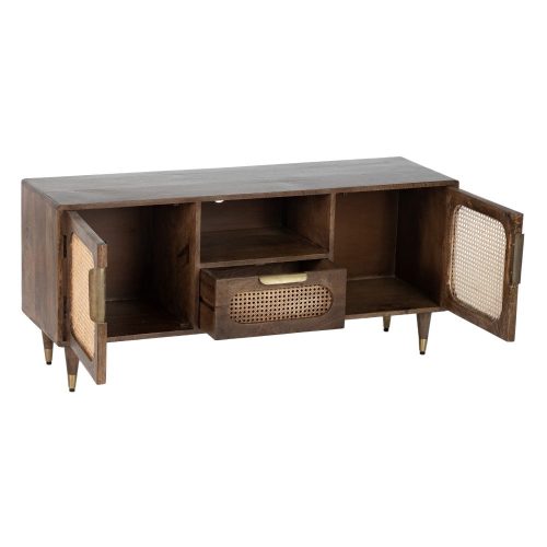 MUEBLE TV NATURAL MADERA-RATÁN SALÓN 130 X 38 X 58 CM IXIA