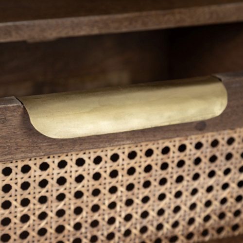MUEBLE TV NATURAL MADERA-RATÁN SALÓN 130 X 38 X 58 CM IXIA