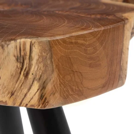 Mesa auxiliar en madera de teca color natural y negro 60x60x50cm - Ixia - 603609IX - foto-secundaria-3