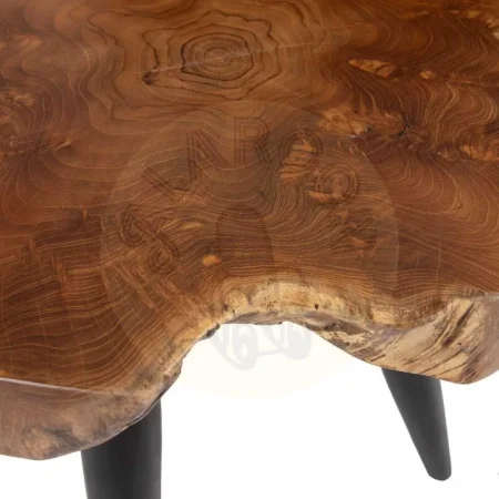 Mesa auxiliar en madera de teca color natural y negro 60x60x50cm - Ixia - 603609IX - foto-secundaria-4
