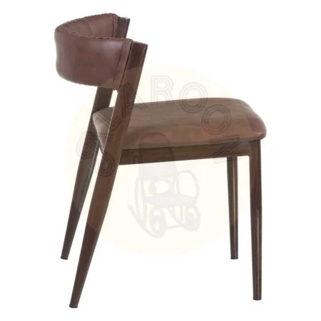 Silla de salón tapizada en PU marrón con estructura metálica 51x55x72cm - Ixia - 603728IX - foto-secundaria-1