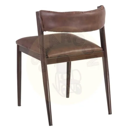Silla de salón tapizada en PU marrón con estructura metálica 51x55x72cm - Ixia - 603728IX - foto-secundaria-2