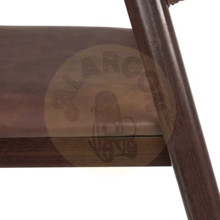 Silla de salón tapizada en PU marrón con estructura metálica 51x55x72cm - Ixia - 603728IX - foto-secundaria-4