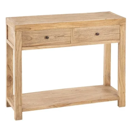 Consola de entrada en madera de mindi acabado natural 100x35x85cm - Ixia - 603817IX - foto-blanco