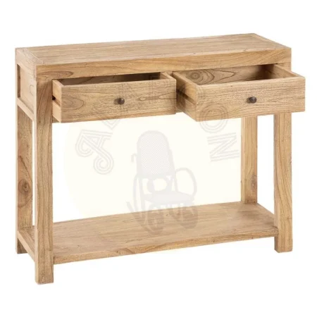 Consola de entrada en madera de mindi acabado natural 100x35x85cm - Ixia - 603817IX - foto-secundaria-1