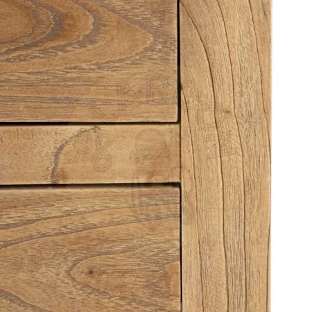 Mesita de dormitorio natural en madera de mindi con cajón 45x35x50cm - Ixia - 603824IX - foto-secundaria-3