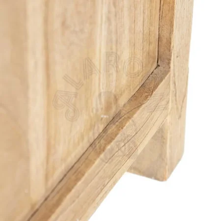Mesita de dormitorio natural en madera de mindi con cajón 45x35x50cm - Ixia - 603824IX - foto-secundaria-6