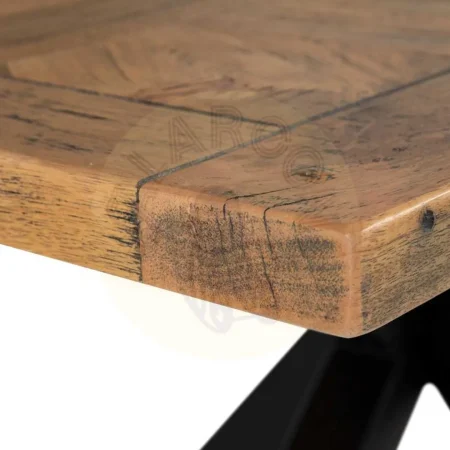 Mesa de comedor madera de mango con patas de hierro en natural y negro 160x90x76cm - Ixia - 603967IX - foto-secundaria-3