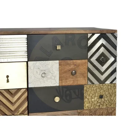 Aparador Mumbai en madera de mango con frontales artesanales 2 puertas 4 cajones patas 19cm 150x40x80cm - Giner y Colomer - 6042GYC - foto-secundaria-5