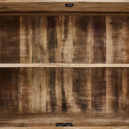 Vitrina en madera de mango blanco rozado con puertas de cristal 120x35.50x88.50cm - Ixia - 604770IX - foto-secundaria-4