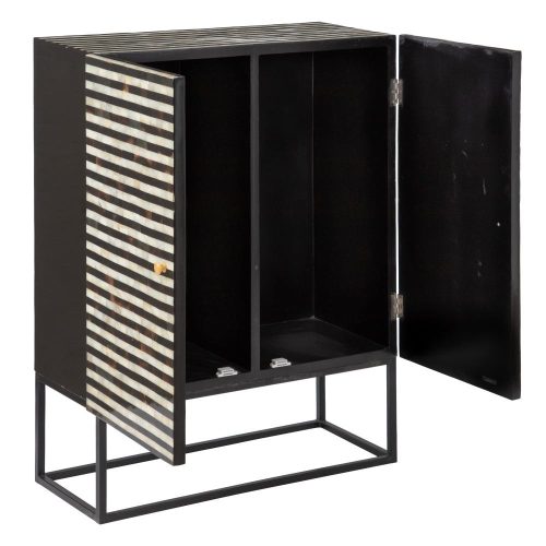 ARMARIO BLANCO-NEGRO CUERNO SALÓN 90 X 38 X 121 CM IXIA