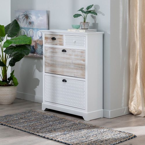 ZAPATERO BLANCO-NATURAL MADERA DE ABETO 85 X 30 X 110 CM IXIA