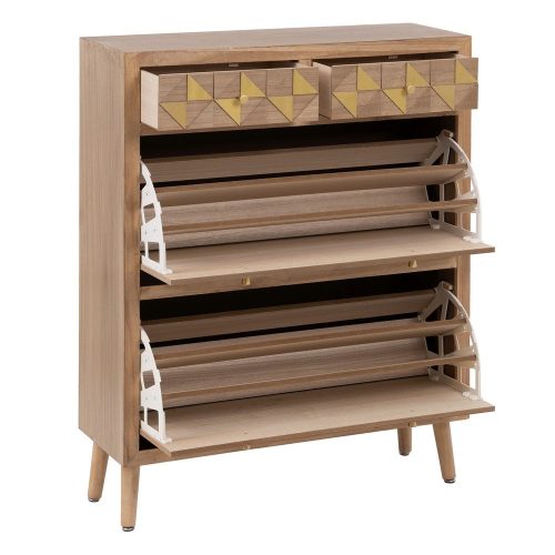 ZAPATERO NATURAL-ORO MADERA PAULONIA 85 X 30 X 110 CM IXIA