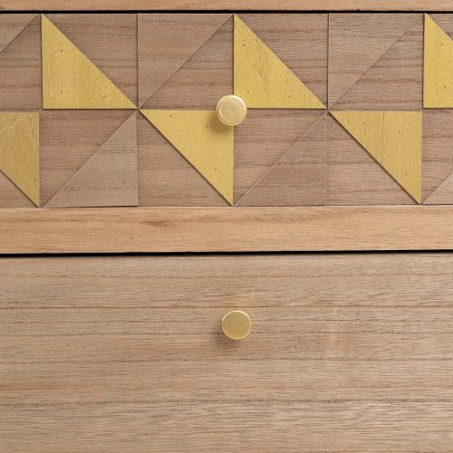 ZAPATERO NATURAL-ORO MADERA PAULONIA 85 X 30 X 110 CM IXIA
