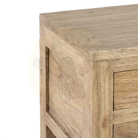 Mesita de noche natural en madera de mindi con cajón 45x30x66cm - Ixia - 605531IX - foto-secundaria-2