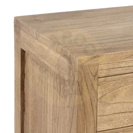 Mesita de noche natural en madera de mindi con cajón 43x34x55cm - Ixia - 605532IX - foto-secundaria-2