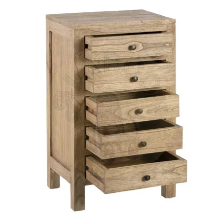 Mesita natural de madera mindi para dormitorio con cajón 44x34x77cm - Ixia - 605533IX - foto-secundaria-1