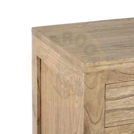 Mesita natural de madera mindi para dormitorio con cajón 44x34x77cm - Ixia - 605533IX - foto-secundaria-2