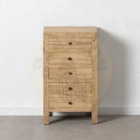 Mesita natural de madera mindi para dormitorio con cajón 44x34x77cm - Ixia - 605533IX - foto-secundaria-8