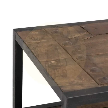 Mesa de centro madera de olmo reciclada natural y negro 165x64x55cm - Ixia - 605549IX - foto-secundaria-1