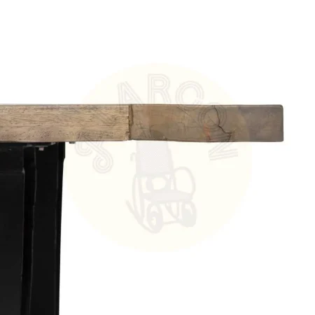 Mesa de comedor acabado natural y negro en madera reciclada y estructura de hierro 220x90x76cm - Ixia - 605559IX - foto-secundaria-4