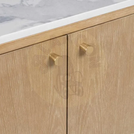 Aparador natural en roble y acero inoxidable 3 puertas balda interior - Ixia 127x45x82.80cm - Ixia - 605620IX - foto-secundaria-3
