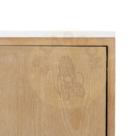 Aparador natural en roble y acero inoxidable 3 puertas balda interior - Ixia 127x45x82.80cm - Ixia - 605620IX - foto-secundaria-4