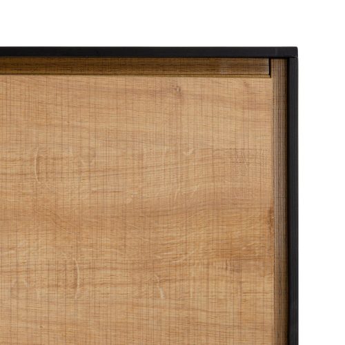 ARMARIO NEGRO-NATURAL DM-METAL SALÓN 84,50 X 40 X 129 CM IXIA