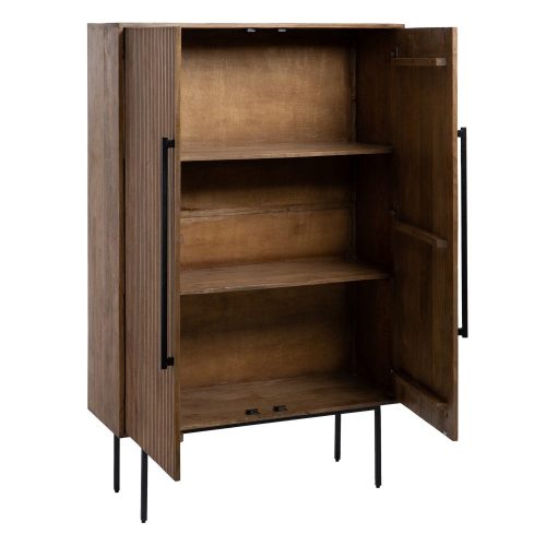 ARMARIO MARRÓN MADERA DE MANGO SALÓN 120 X 40 X 180 CM IXIA