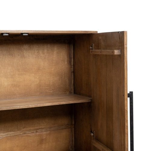 ARMARIO MARRÓN MADERA DE MANGO SALÓN 120 X 40 X 180 CM IXIA