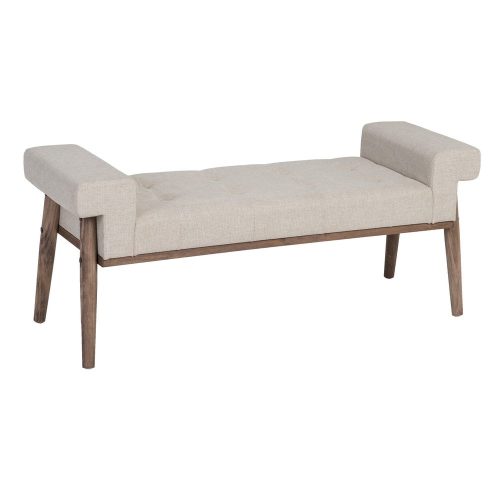 BANQUETA TEJIDO-MADERA DECORACIÓN 120 X 40 X 50 CM IXIA