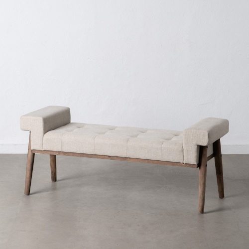 BANQUETA TEJIDO-MADERA DECORACIÓN 120 X 40 X 50 CM IXIA
