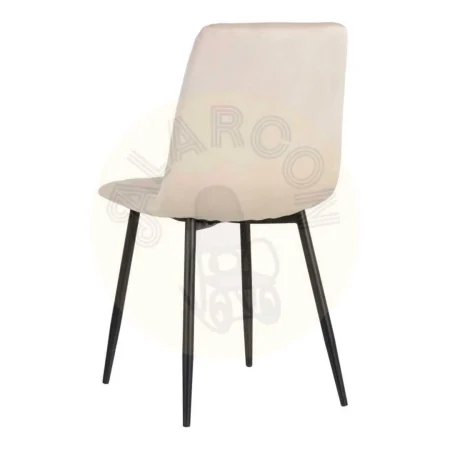 Silla beige de terciopelo para salón con estructura en DM y patas de hierro 45x51x88.50cm - Ixia - 606142IX - foto-secundaria-2