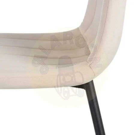 Silla beige de terciopelo para salón con estructura en DM y patas de hierro 45x51x88.50cm - Ixia - 606142IX - foto-secundaria-5
