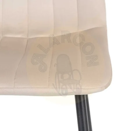 Silla beige de terciopelo para salón con estructura en DM y patas de hierro 45x51x88.50cm - Ixia - 606142IX - foto-secundaria-6
