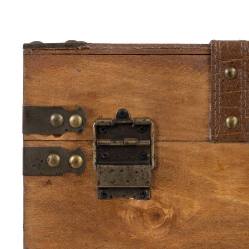 SET 2 BAÚLES CUADROS TEJIDO-MADERA 45 X 30 X 29 CM IXIA