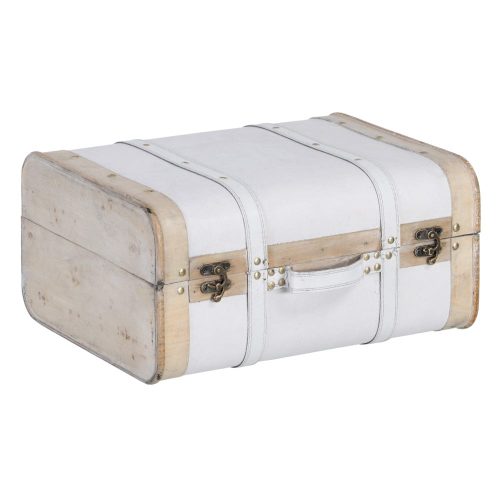 SET 2 MALETAS BLANCO-NATURAL DM-TEJIDO 42 X 35 X 21 CM IXIA