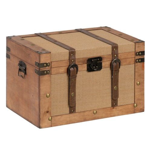 SET 2 BAÚLES NATURAL TEJIDO-MADERA 45 X 30 X 29 CM IXIA