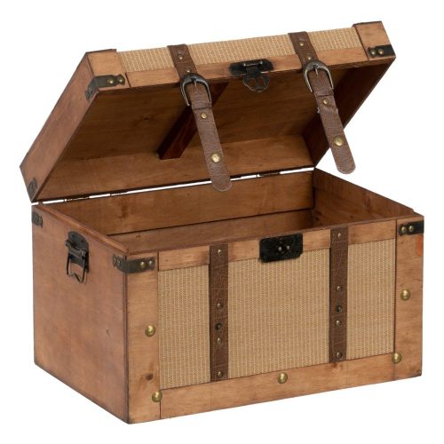 SET 2 BAÚLES NATURAL TEJIDO-MADERA 45 X 30 X 29 CM IXIA