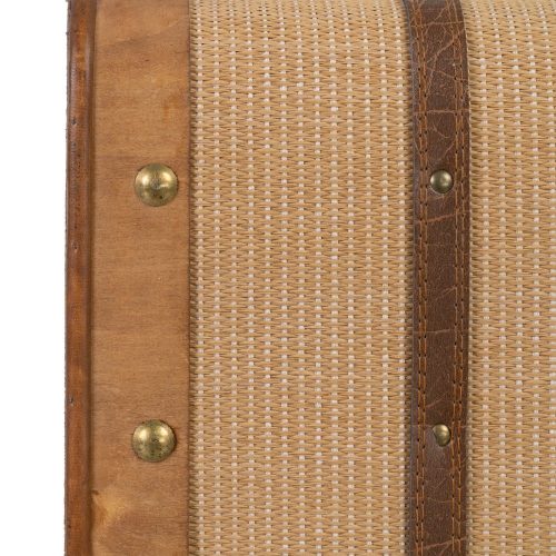 SET 2 MALETAS NATURAL TEJIDO-MADERA 50 X 36 X 20 CM IXIA