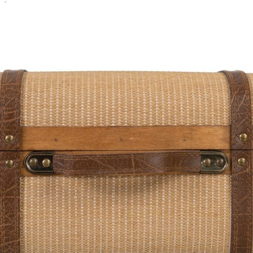 SET 2 MALETAS NATURAL TEJIDO-MADERA 50 X 36 X 20 CM IXIA
