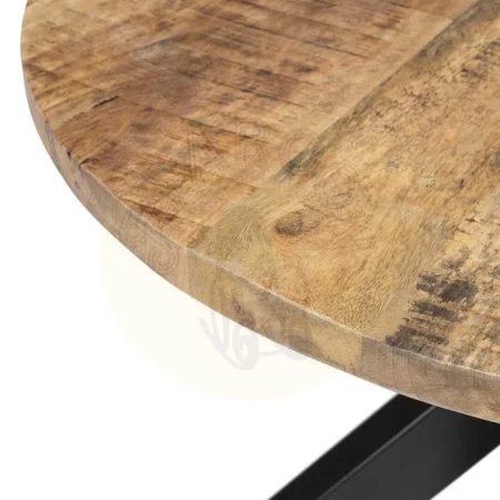 Mesa de centro en madera de mango y hierro acabado natural y negro 80x80x45cm - Ixia - 607327IX - foto-secundaria-1