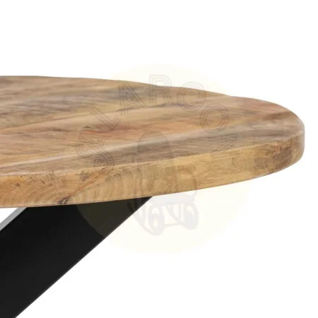 Mesa de centro en madera de mango y hierro acabado natural y negro 80x80x45cm - Ixia - 607327IX - foto-secundaria-2