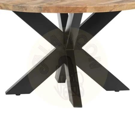 Mesa de centro en madera de mango y hierro acabado natural y negro 80x80x45cm - Ixia - 607327IX - foto-secundaria-4