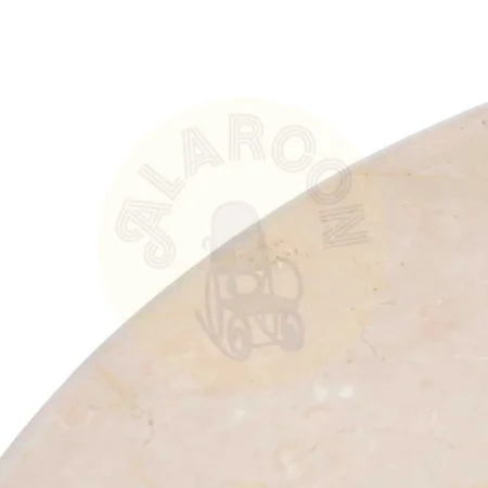Mesa de centro natural crema en mármol y madera de mango 76x76x45cm - Ixia - 607490IX - foto-secundaria-1